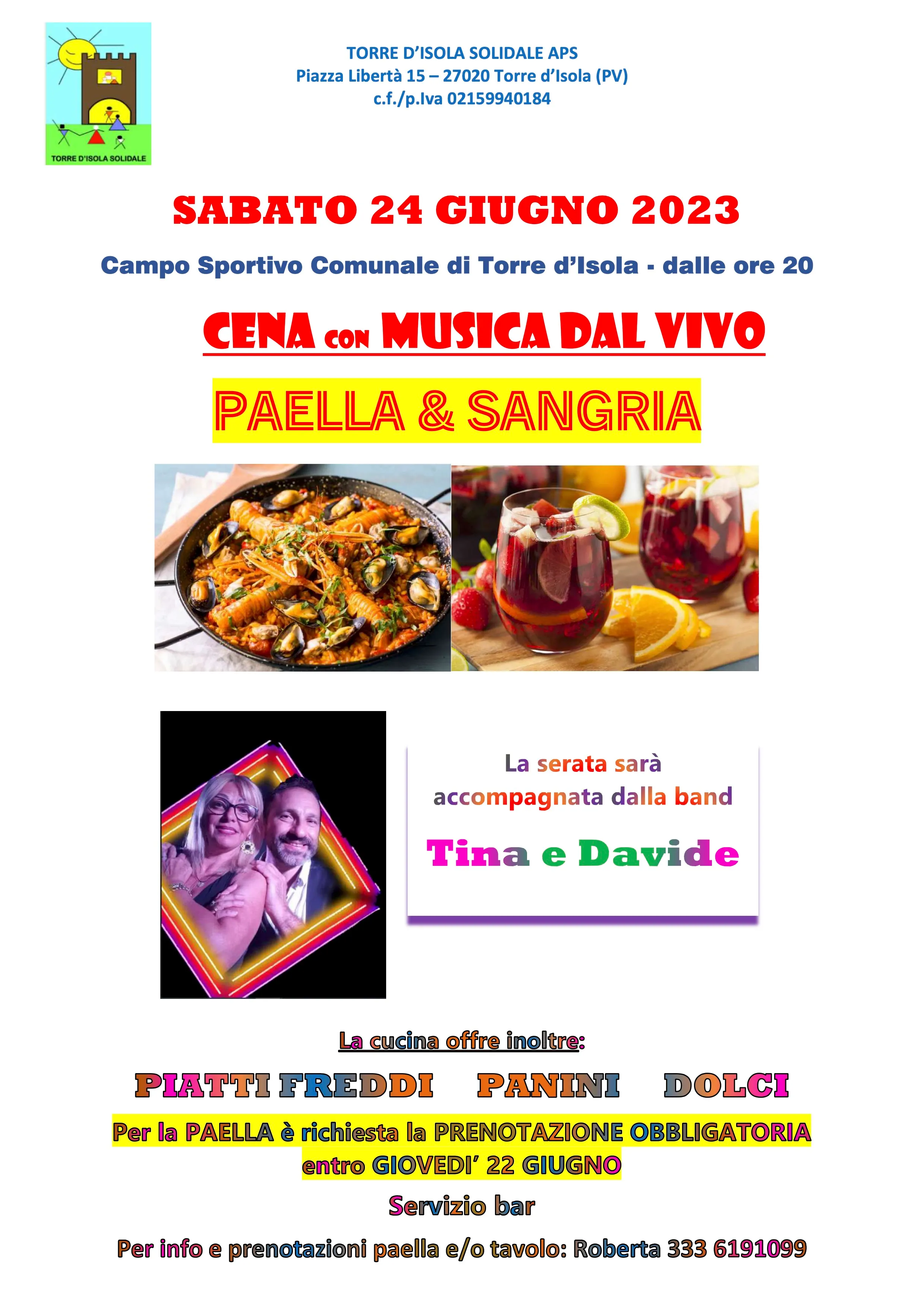 Cena con musica dal vivo – Paella & Sangria