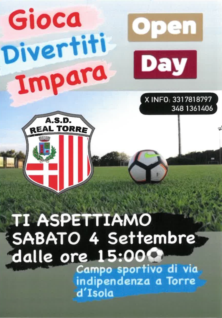 Open Day Real Torre- Sabato 4 settembre 2021 ore 15