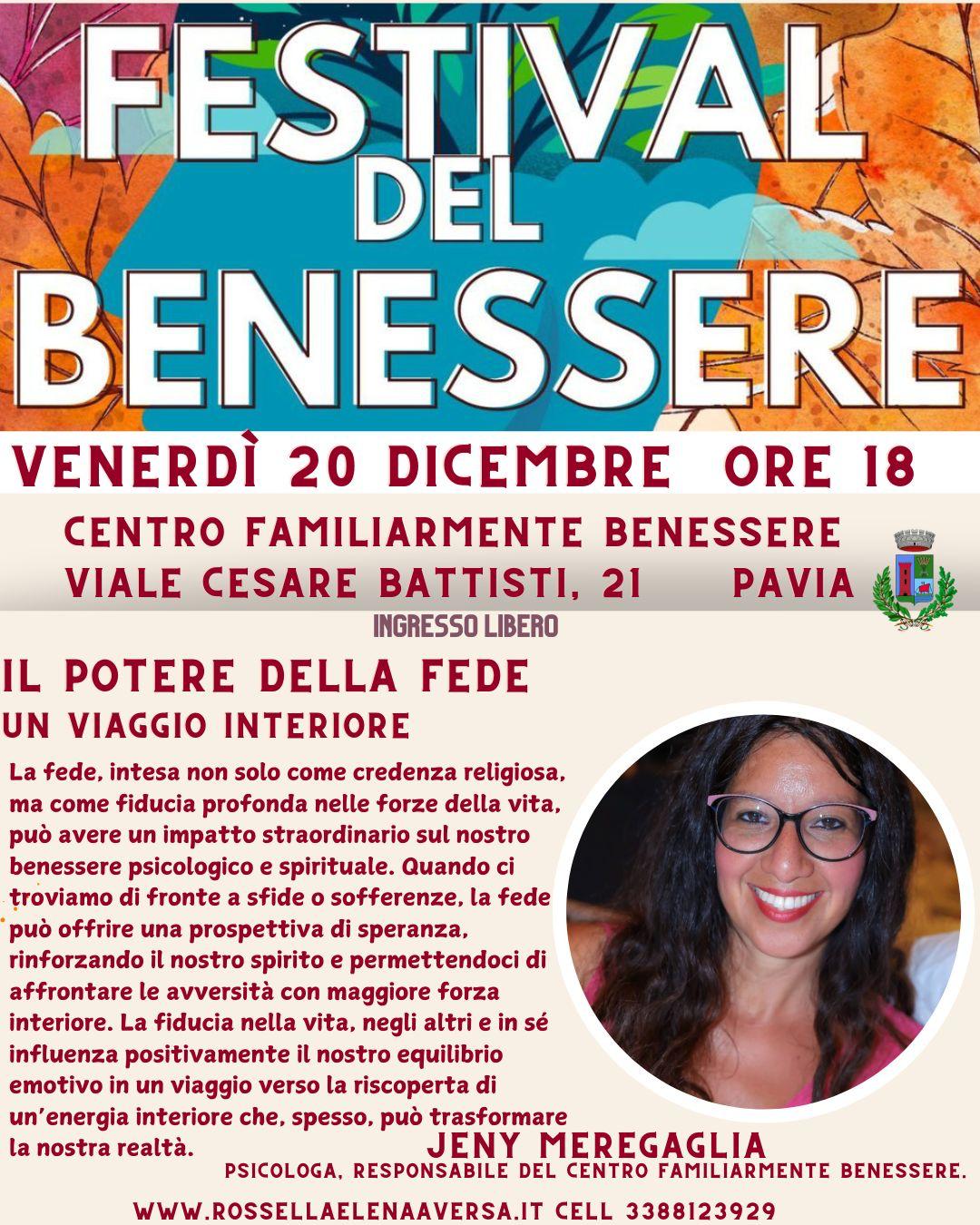 Spostamento conferenza Festival del Benessere - "Il potere della fede"