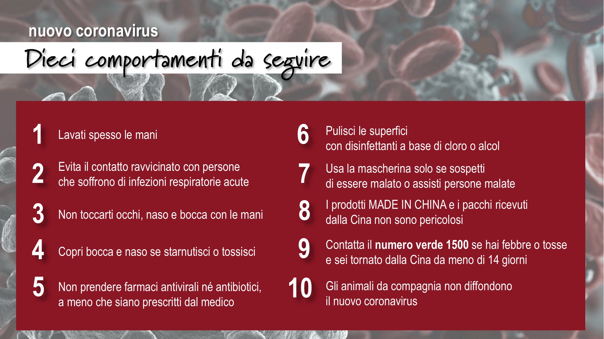 Coronavirus - Aggiornamento domenica 8 marzo
